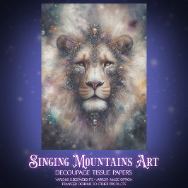 Papel De Seda Celestial Fantasy Lion Craft Decoupage