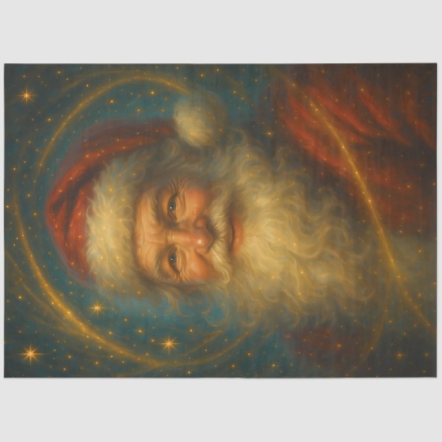 Papel De Seda Celestial Father Christmas Decoupage Paper (Anverso)