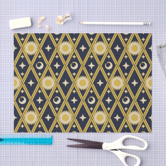Papel De Seda Celestial Harlequin Bold (Midnight Hearth) (Artesanía)