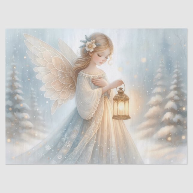Papel De Seda Celestial Winter Angel Lantern of Comfort (Anverso)