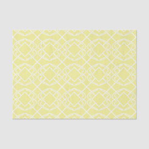 Papel De Seda Cello Soft Butter Yellow Trellis Design