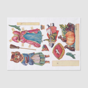 Papel De Seda Cenicienta, muñeca de papel, Louis Wain
