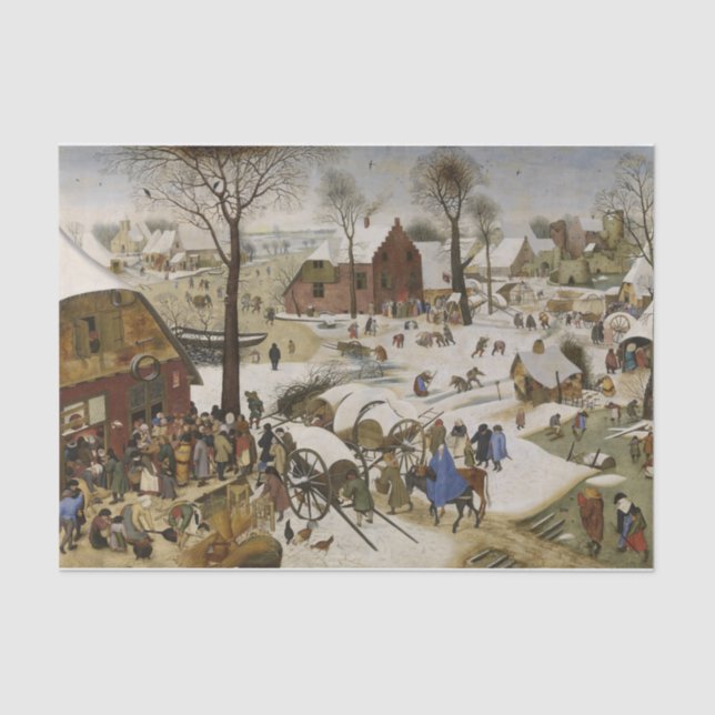 Papel De Seda Censo en Belén (por Pieter Bruegel) (Anverso)