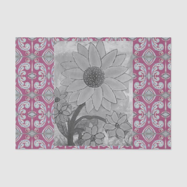 Papel De Seda Centro de Polkadot del Girasol (Anverso)