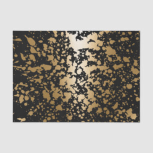 Papel De Seda Cepillo metálico negro y dorado