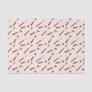 Papel De Seda Cepillos de Maquillaje Rosados Femeninos (Diseño 7