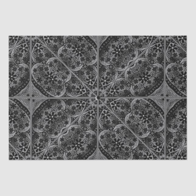 Papel De Seda Ceramic Lace Black (Anverso)