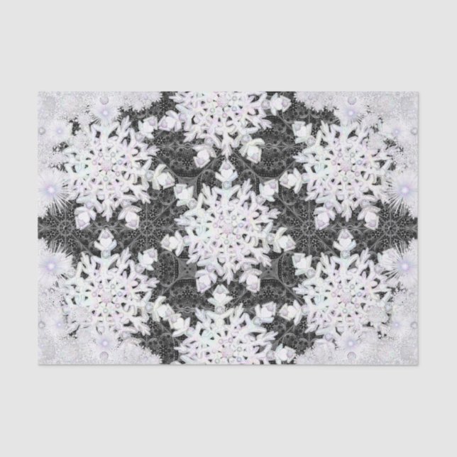 Papel De Seda Ceramic lace black & snowflake (Anverso)