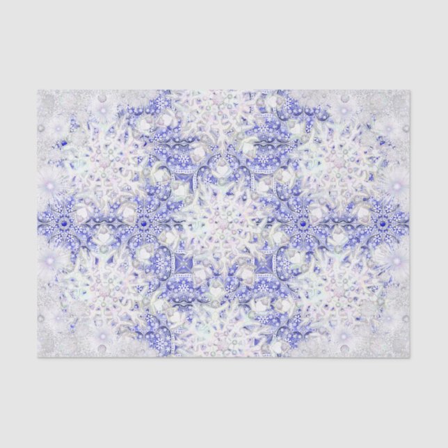 Papel De Seda Ceramic lace blue of Greece & snowflake (Anverso)