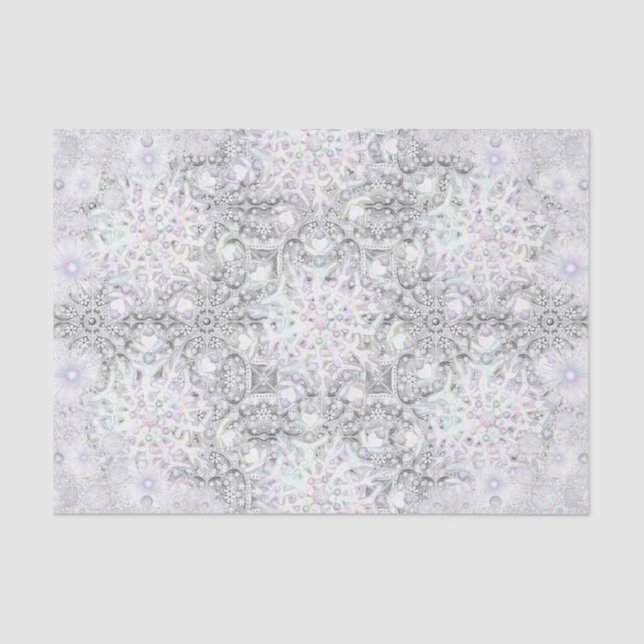 Papel De Seda Ceramic lace grey & snowflake (Anverso)