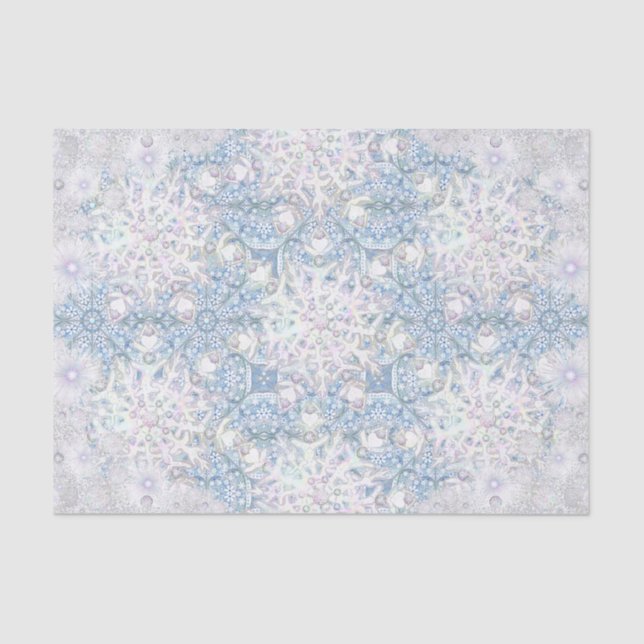 Papel De Seda Ceramic lace light blue & snowflake (Anverso)