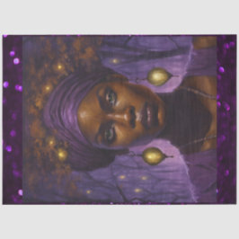 Papel De Seda Cercana Reina de la Bahía afroamericana