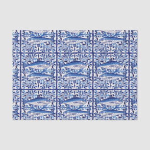 Papel De Seda Cerdeña azul y blanca portuguesa