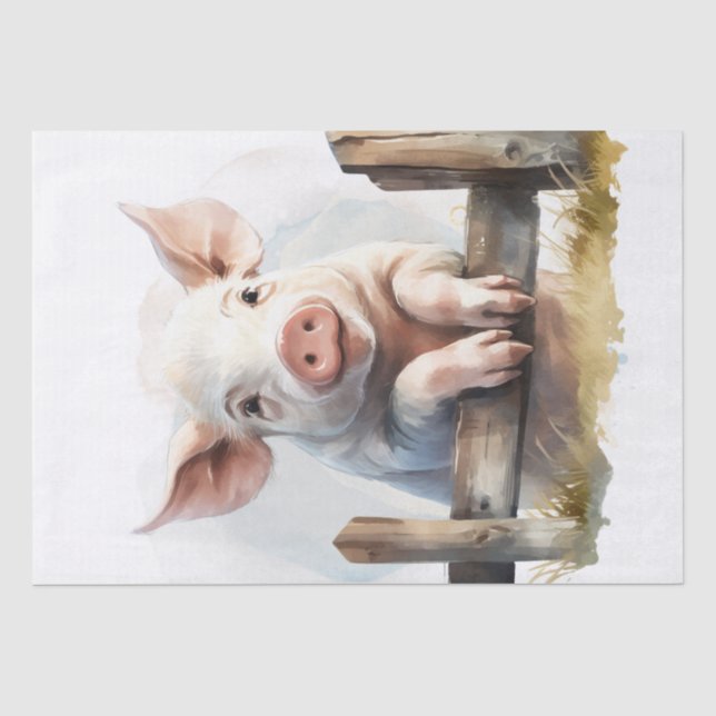 Papel De Seda Cerdito lindo (Anverso)