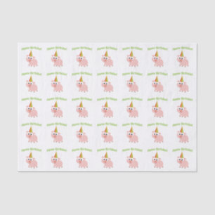 Papel De Seda Cerdo del feliz cumpleaños