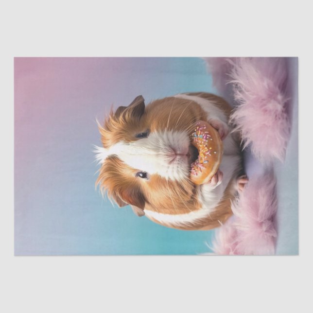 Papel De Seda Cerdo guineano con gradiente Donut Pastel (Anverso)
