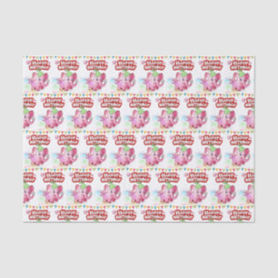 Papel De Seda Cerdo rosa del periódico de cumpleaños feliz