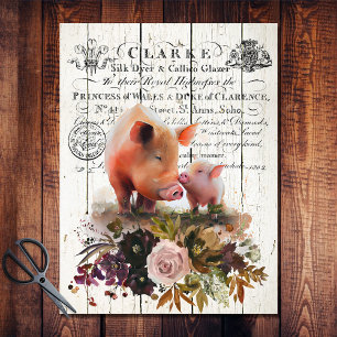 Papel De Seda Cerdos Duroc Florales de Casa de Campo