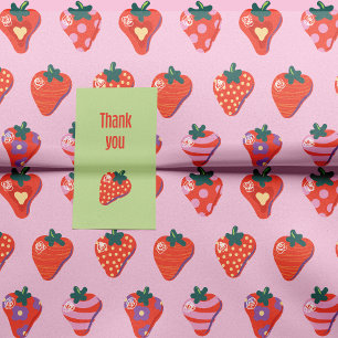Papel De Seda Cereza de fresa ilustrada de Berry