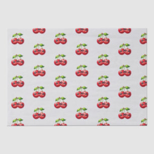 Papel De Seda Cerezas con caras sonrientes