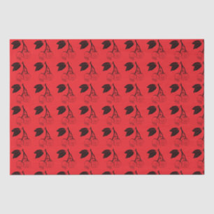 Papel De Seda Cerezas negras en rojo