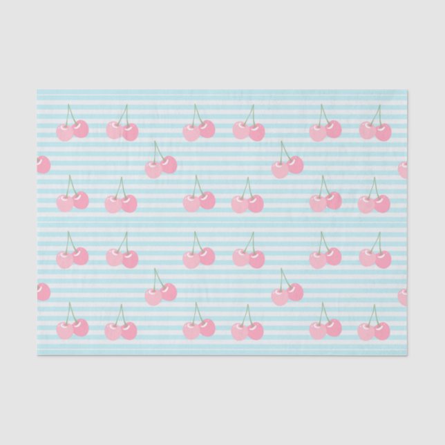 Papel De Seda Cerezas Rosadas Verano (Anverso)