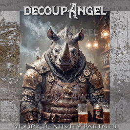 Papel De Seda Cerveza Rhino Warrior Beer - Decoupage -