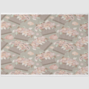 Papel De Seda Cesta de flores de Apple Retro Pastel