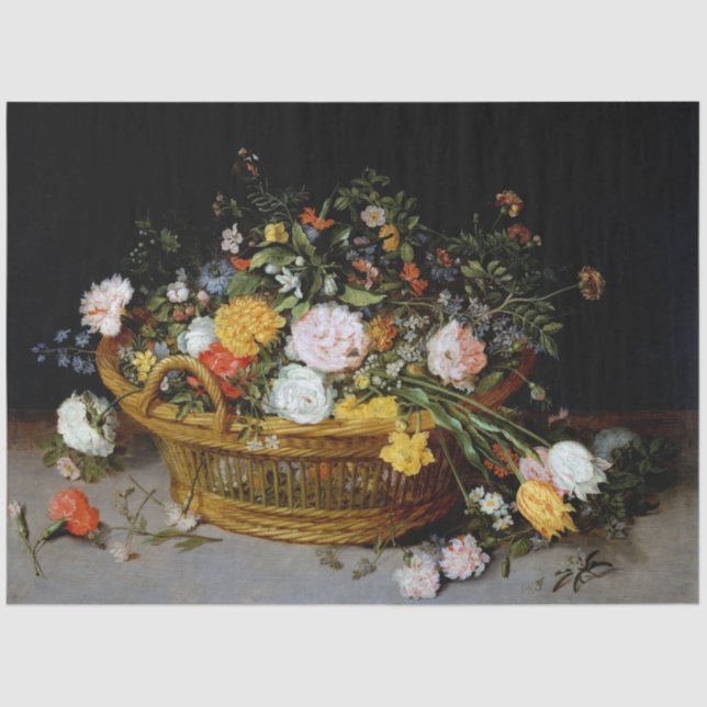 Papel De Seda Cesta de flores, Jan Brueghel el joven (Anverso)
