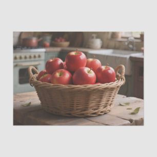 Papel De Seda Cesta de Manzanas Rojas