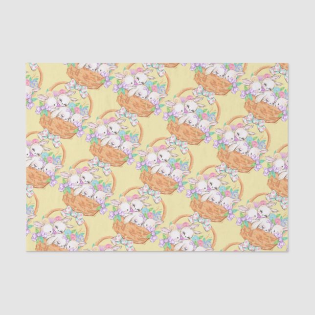 Papel De Seda Cesta De Semana Santa De Bunnies (Anverso)