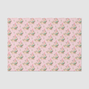Papel De Seda Cestas de Pascua sobre fondo rosa claro