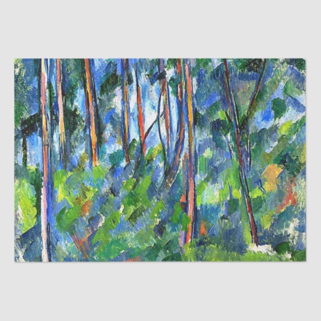 Papel De Seda Cezanne - En los bosques, pintura famosa (Anverso)