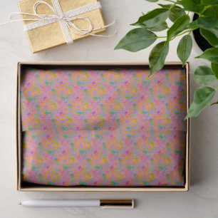 Papel De Seda Chainmail floral artesanal en morado