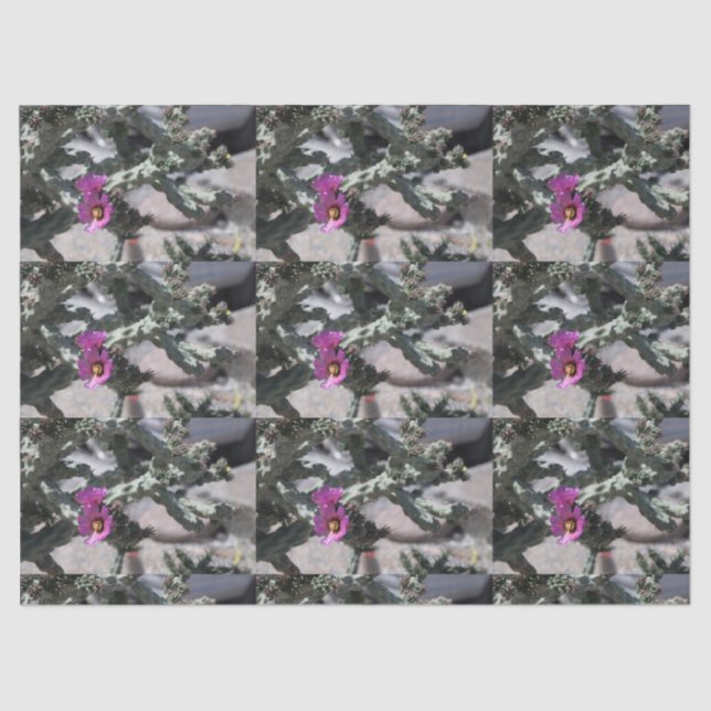 Papel De Seda Challa Cactus en floración (Anverso)