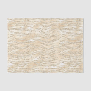 Papel De Seda Champagne Faux Purpurina Zebra Stripes