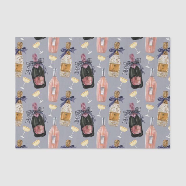 Papel De Seda Champagne francés acuático (Anverso)