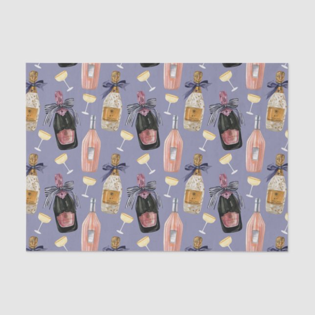 Papel De Seda Champagne francés acuático (Anverso)