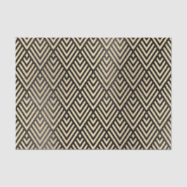 Papel De Seda Champaign Gold Metallic Negro Chevron Art Deco