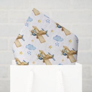 Papel De Seda Champán para bebé niño, aviones