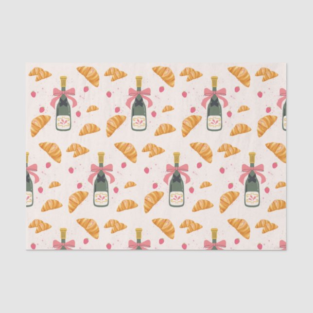 Papel De Seda Champán y Croissants (Anverso)