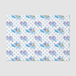 Papel De Seda Chanclas azules y sombrero de sol