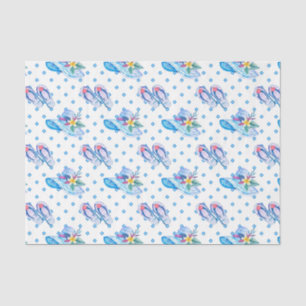 Papel De Seda Chanclas azules y sombrero de sol