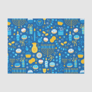 Papel De Seda Chanukah celebrando el azul glacial