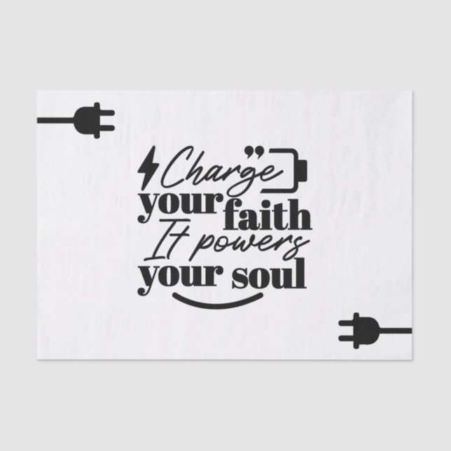 Papel De Seda Charge Your Faith – Christian Inspirational Quote  (Anverso)