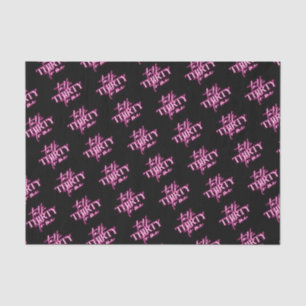 Papel De Seda Charla Negra Neón Rosa Treinta Cumpleaños