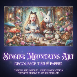 Papel De Seda Charming Wonderland Tea Scene Crafting Decoupage