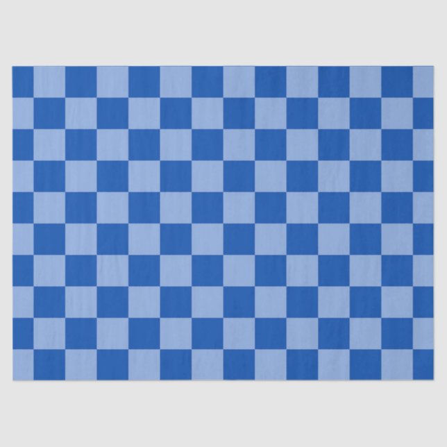 Papel De Seda Checkerboard azul cobalto (Anverso)