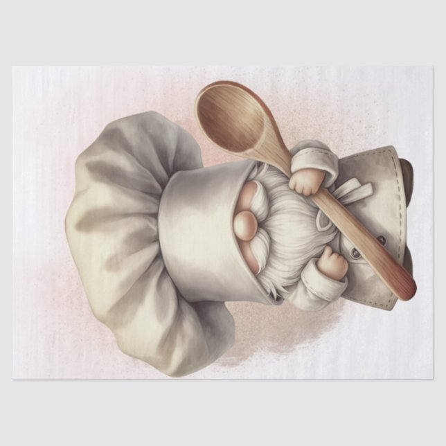 Papel De Seda Chef Cooking Gnome (Anverso)