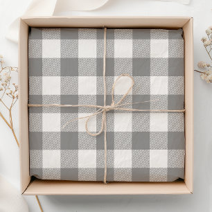 Papel De Seda Cheque de búfalo gris Plaid Rustic Farmhouse